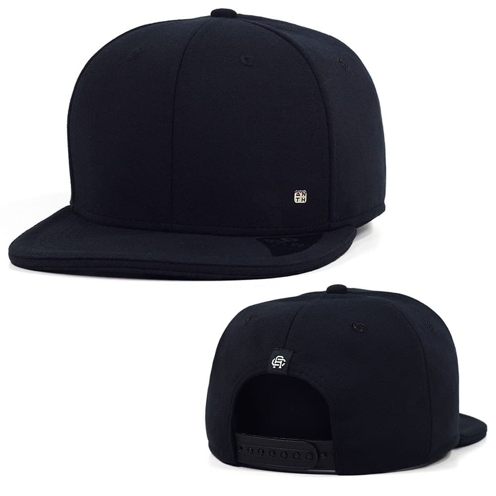 Boné Anth Co. Bn Preto Liso Aba Reta Aberto Com Ajuste