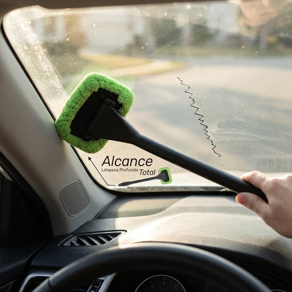 Limpador de Vidros Automotivos Microfibra Desembaçador Ergonômico