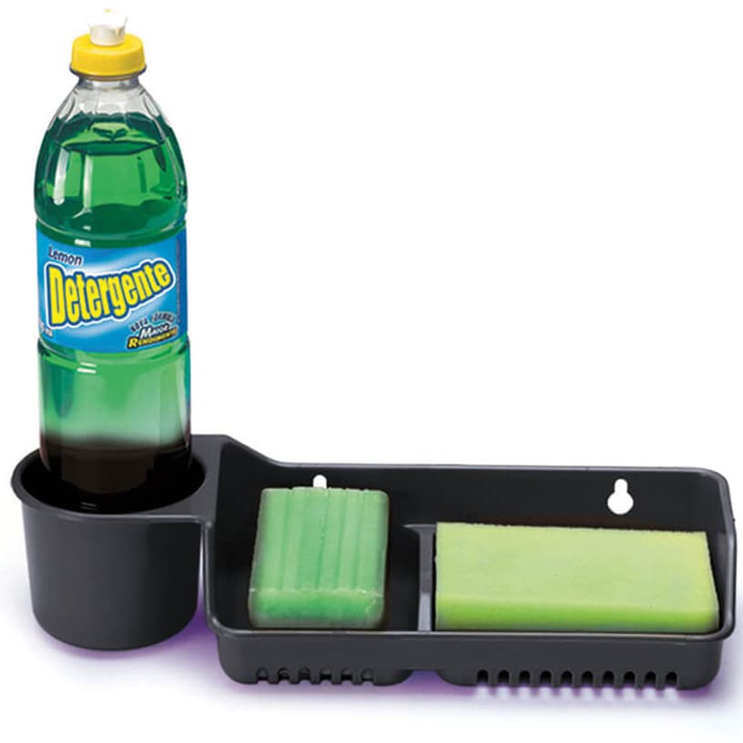 Porta Detergente 3 em 1 Organizador de Pia com Porta Esponja Para Cozinha Nitron