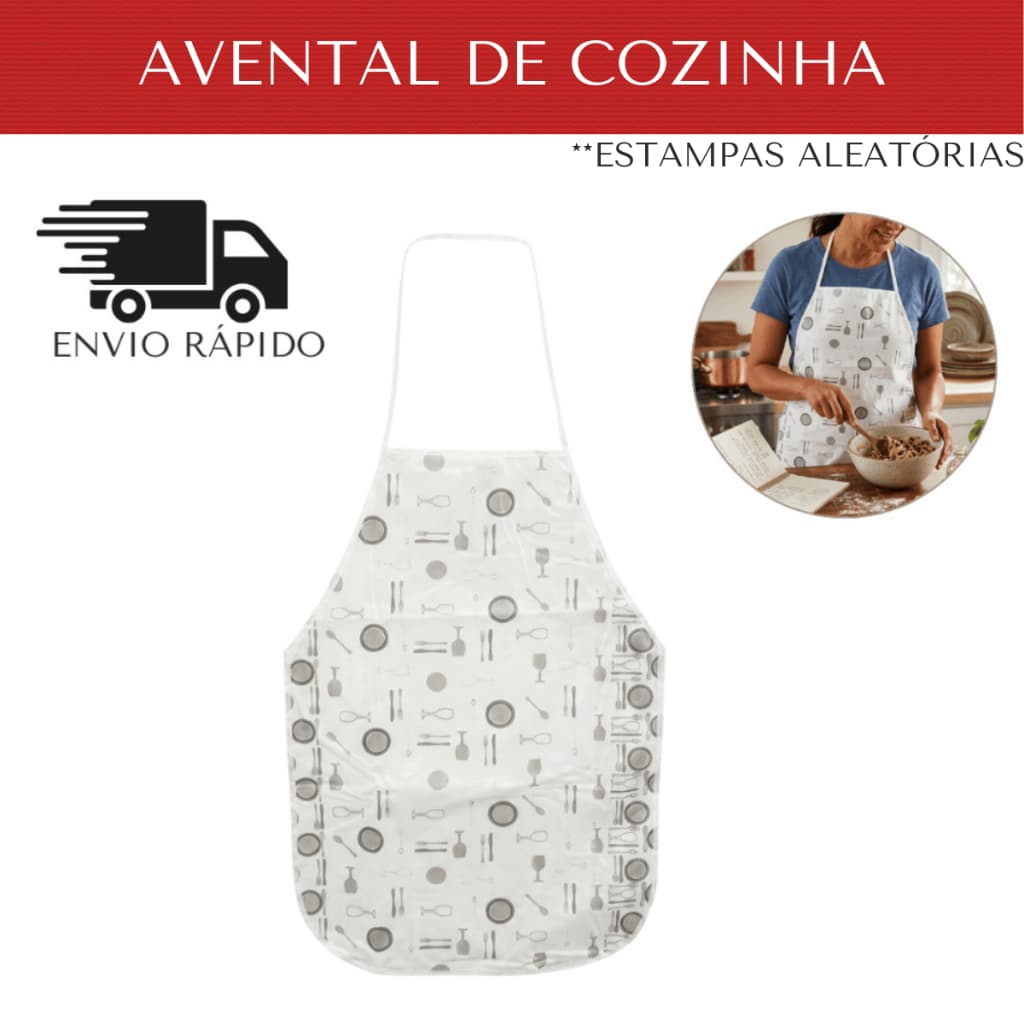 Avental Impermeável Cozinha Ajustável A Prova De Água Limpeza Plástico Estampa Aleatória Unissex