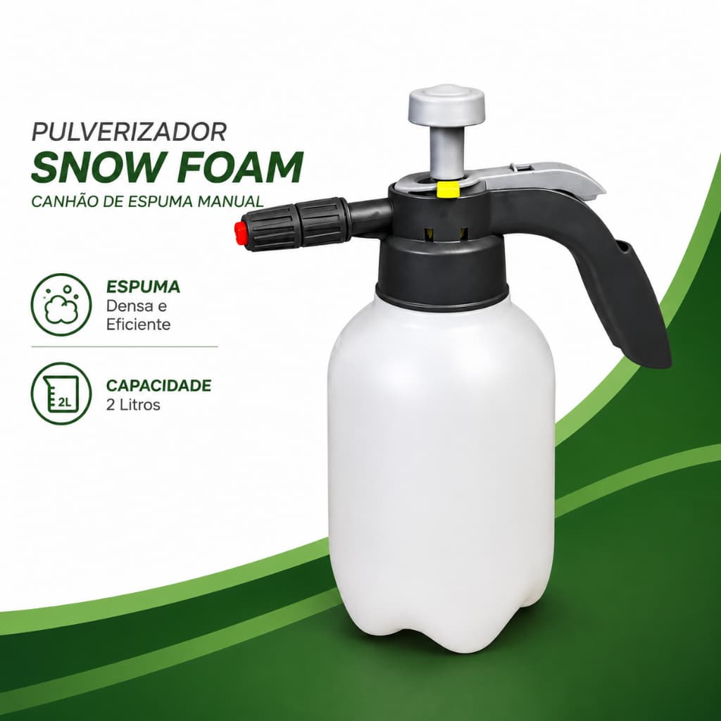 Pulverizador Canhão de Espuma Snow Foam 2 Litros Borrifador Manual