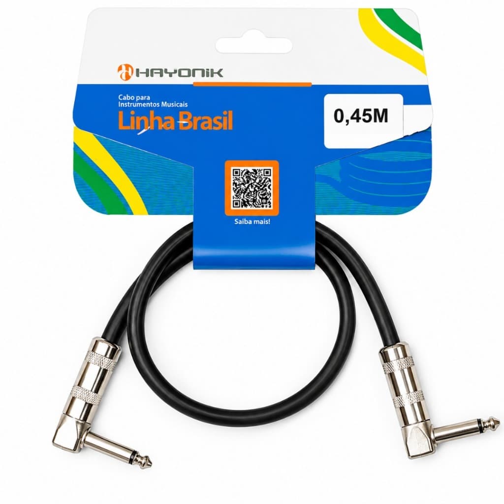 Cabo Para Pedal P10 Mono 90° X P10 Mono 90° 45cm Linha Brasil