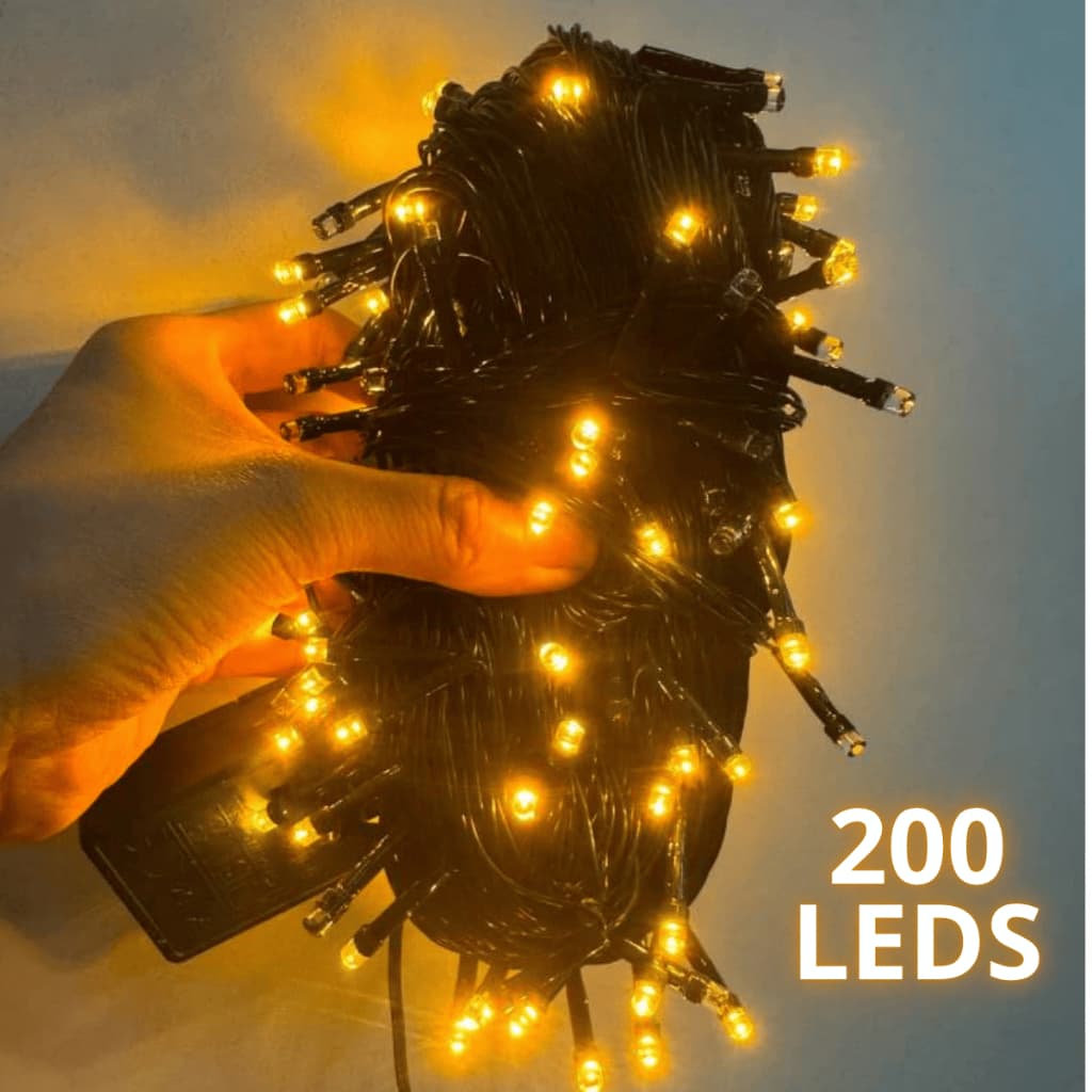 LUZ NATALINA 220V 200 LEDS 8,5M 200LEDS 220V PISCA PISCA DE NATAL PARA ÁRVORE 8 FUNÇÕES