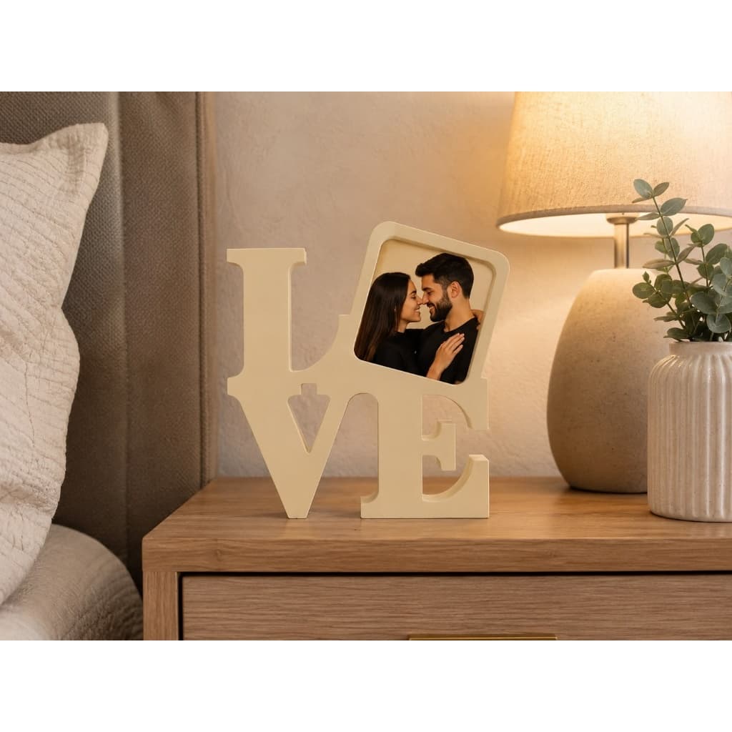 Porta Retrato Love Decorativo - Porta Foto Casal - Decoração Quarto/Sala