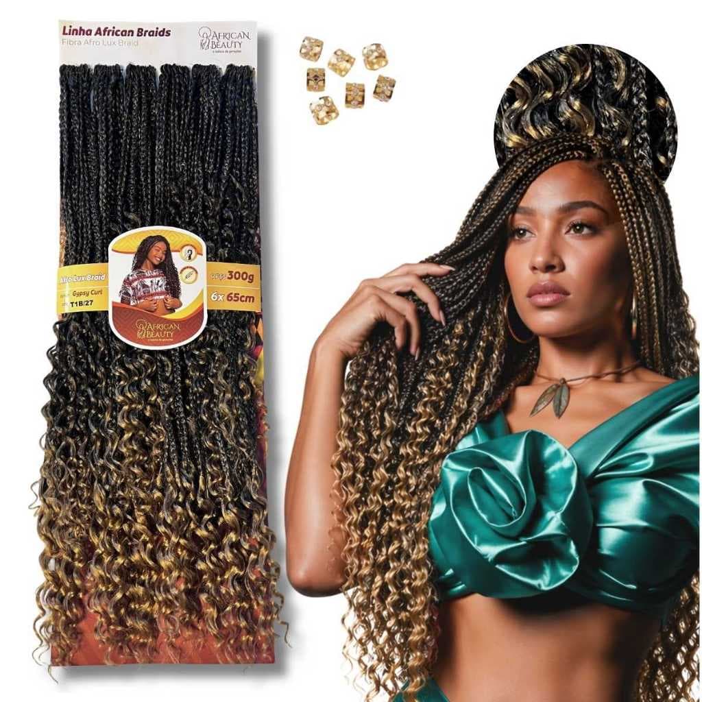 Cabelo Macio para Crochet Gypsy Curl 65cm 300g African Beauty