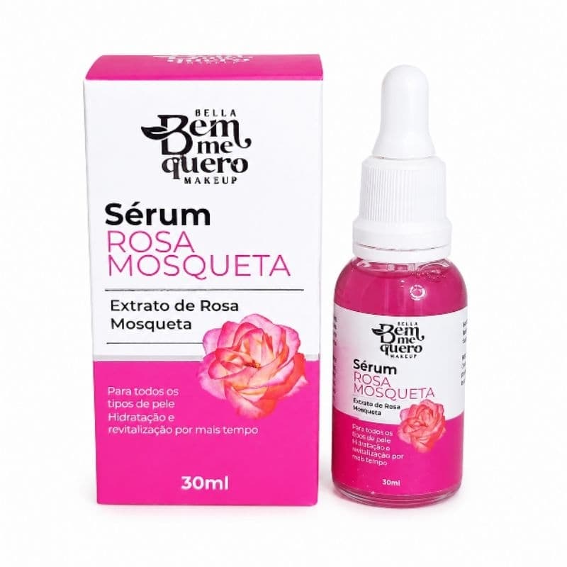 sérum facial -  hidratante-skincare-pele Rosa Mosqueta - ácido hialurônico - Bella bem me quero
