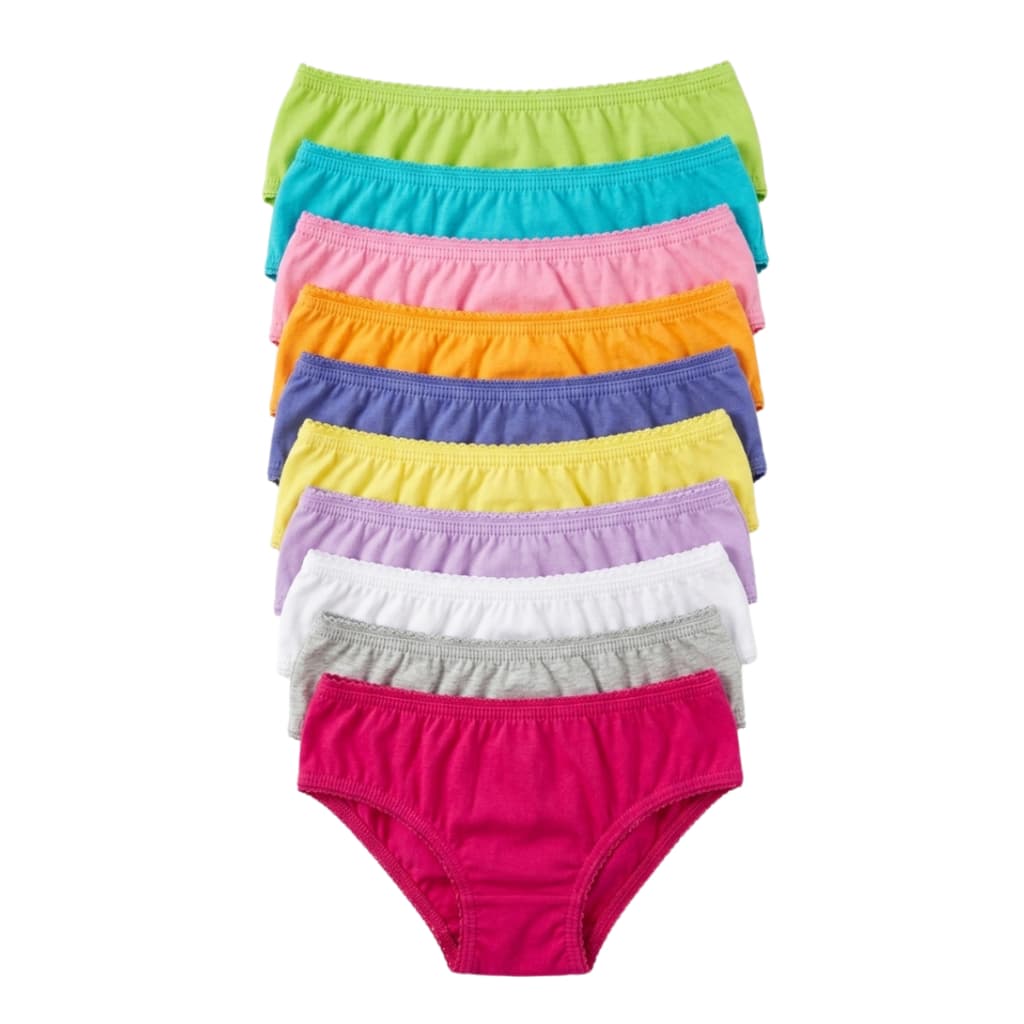 Calcinha Infantil Menina 100% Algodão Macia com Forro Cores Sortidas Confortável P M G GG