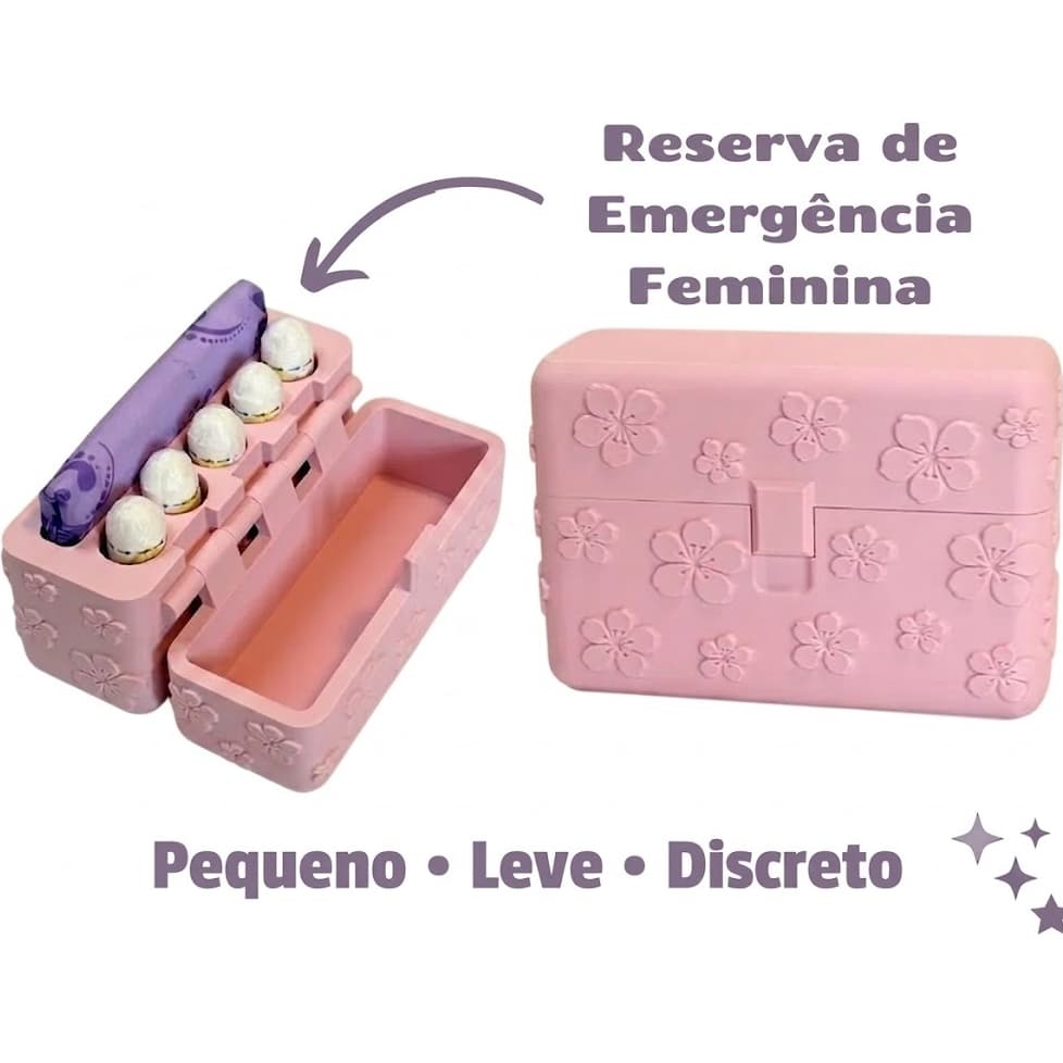 Porta Absorvente de Bolsa Discreto Estojo Organizador Íntimo Feminino