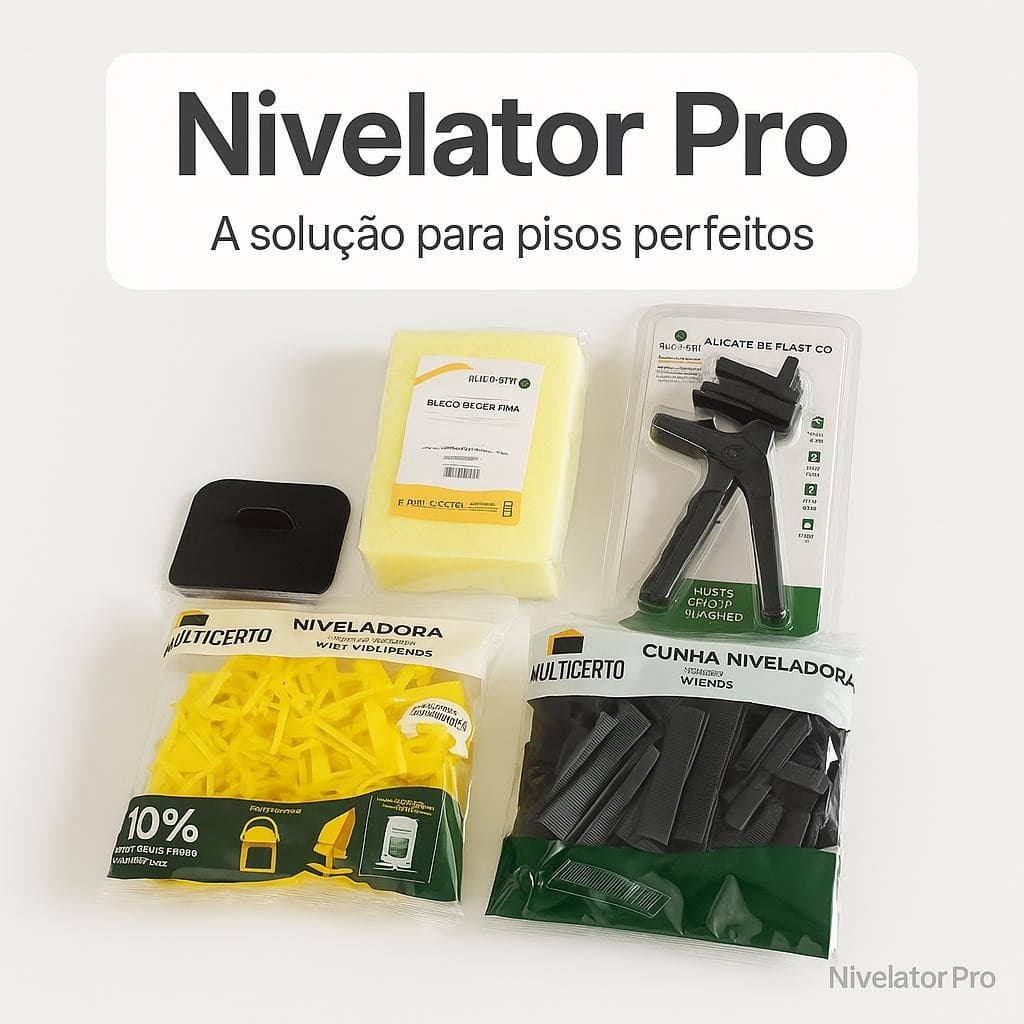 Kit Nivelador Stander 2mm 100pçs + 50 Cunhas Stander + 1 Alicate + 1 Esponja + 1 Espátula p Rejunte