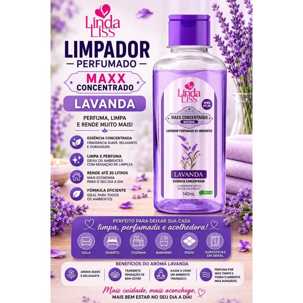 Limpador Perfumado Concentrado Multiuso | Produto de Limpeza de Alto Rendimento | Alta Diluição | Fragrâncias Diversas