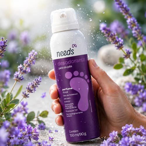 Desodorante para os Pés Needs Aerosol 150ml – Antiodor, Jato Seco, Proteção 72h | Elimina 99% Fungos