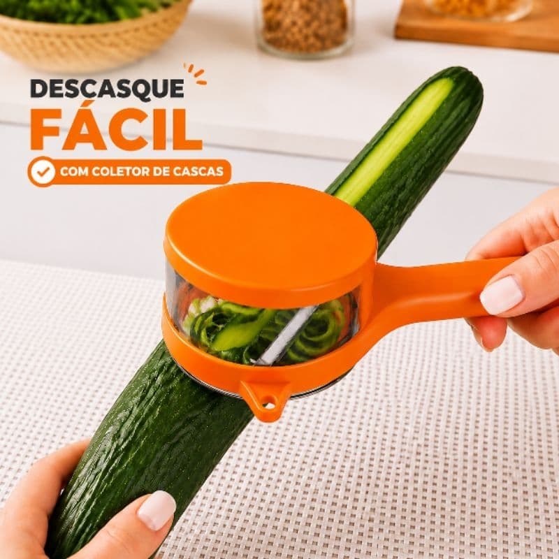 Descascador De Legumes e  Frutas Com Caixa De Armazenamento Lamina Aço Inox Utensílios De Cozinha