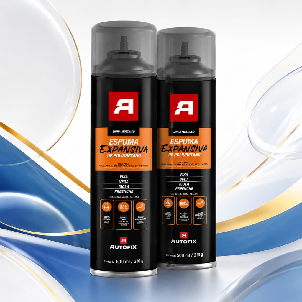 2 Unidades Espuma Expansiva Poliuretano Profissional 500ml/310GR Auto Fix Profissional