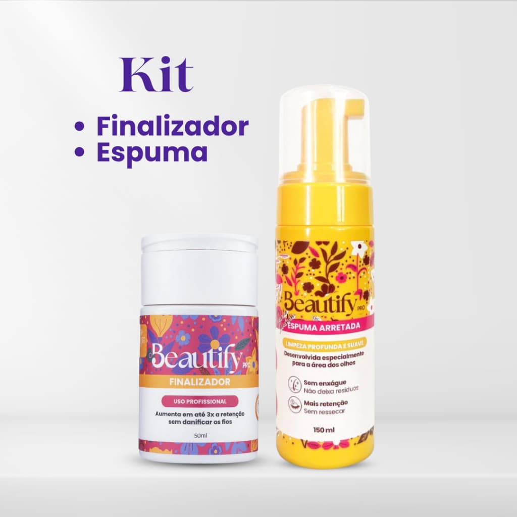 Kit Finalizador Beautify + Espuma de limpeza Beautify Norte Nordeste Retenção