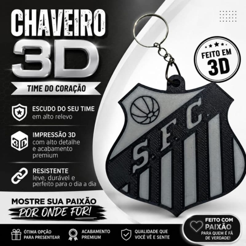 Chaveiro clube em 3D