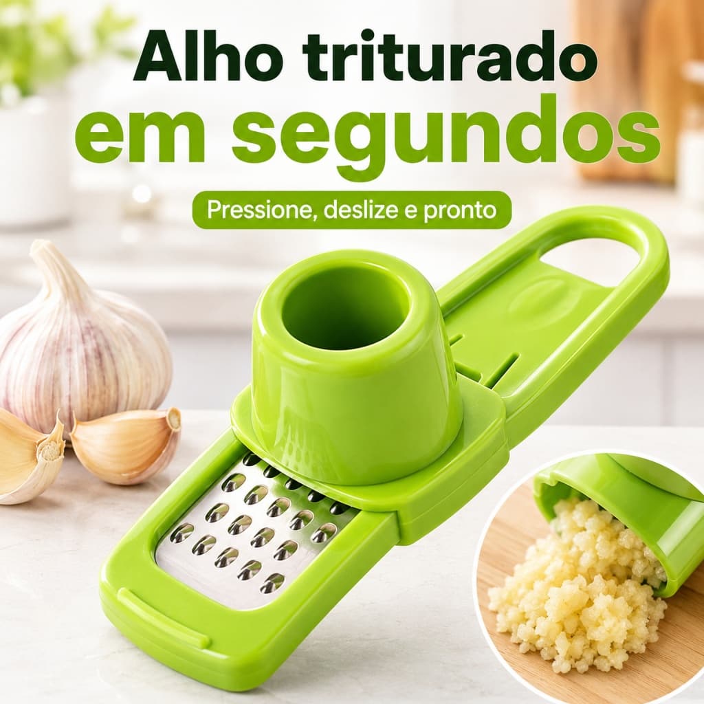 Ralador Espremedor De Alho Gengibre Manual Com Protetor Mao Triturador Pratico Aco Inox Utensilio Cozinha Seguranca Top