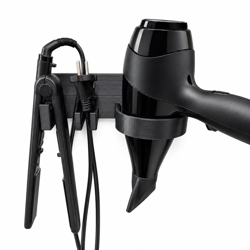 Suporte para Secador de Cabelo e Chapinha Organizador de Parede 3D Porta Fios