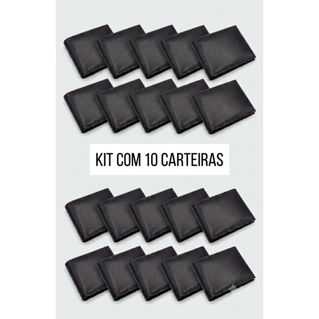 Carteiras Masculina Slim Kit com 10 unidades,  Dimensões Perfeitas: 11 cm (comprimento) x 8 cm (altura) x 1 cm (largura)