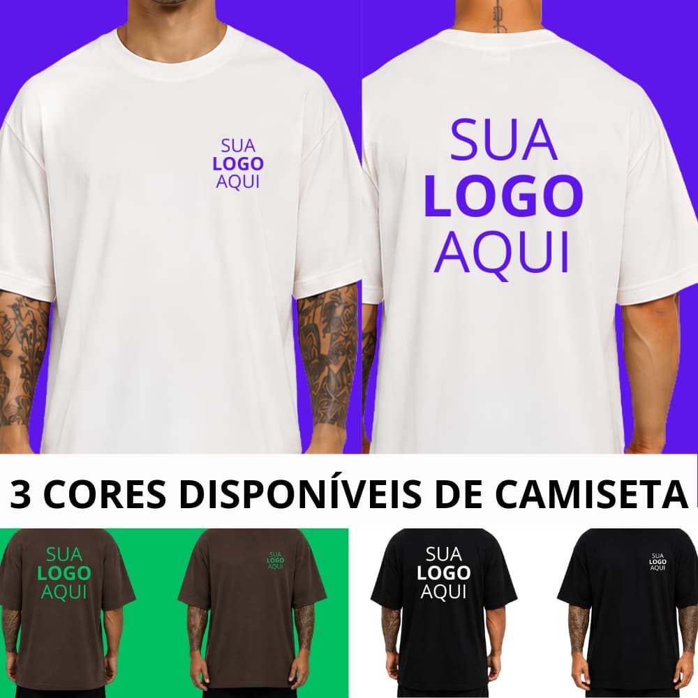 Camiseta Personalizada Logo Uniforme Empresa Logo Oversized