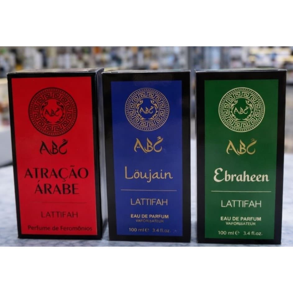 Kit 03 Perfumes Árabes Masculinos 100 Ml Atração Masculino, Loujain e Ebraheen