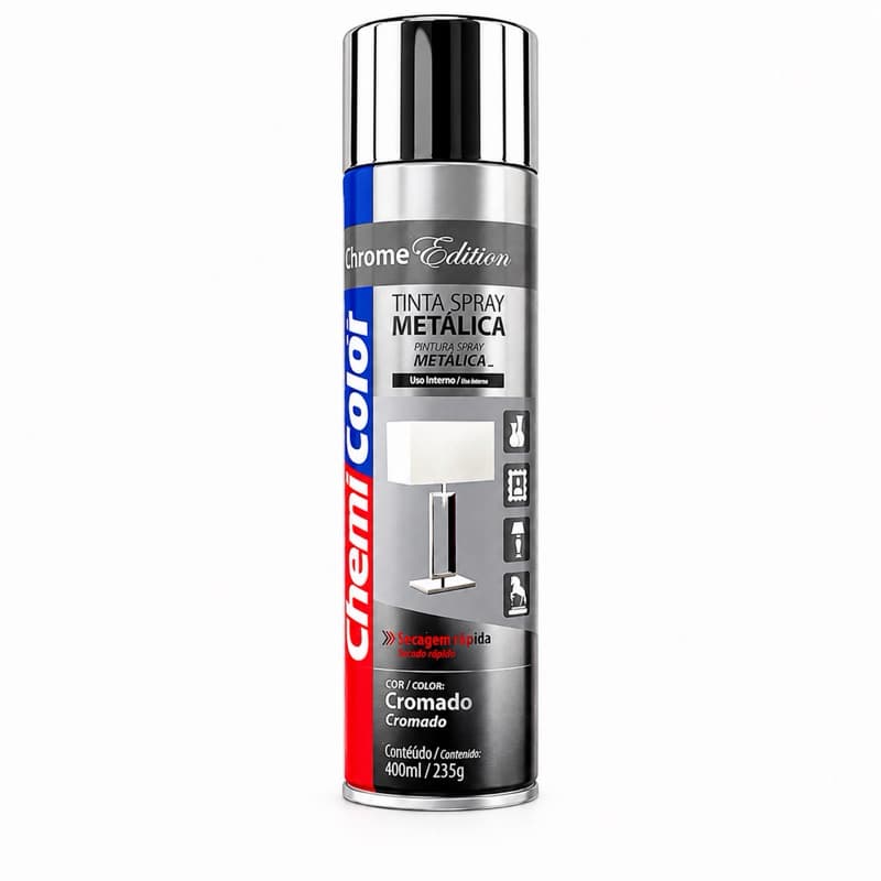 Tinta Spray Chemicolor Metálica Cromado 400 ML