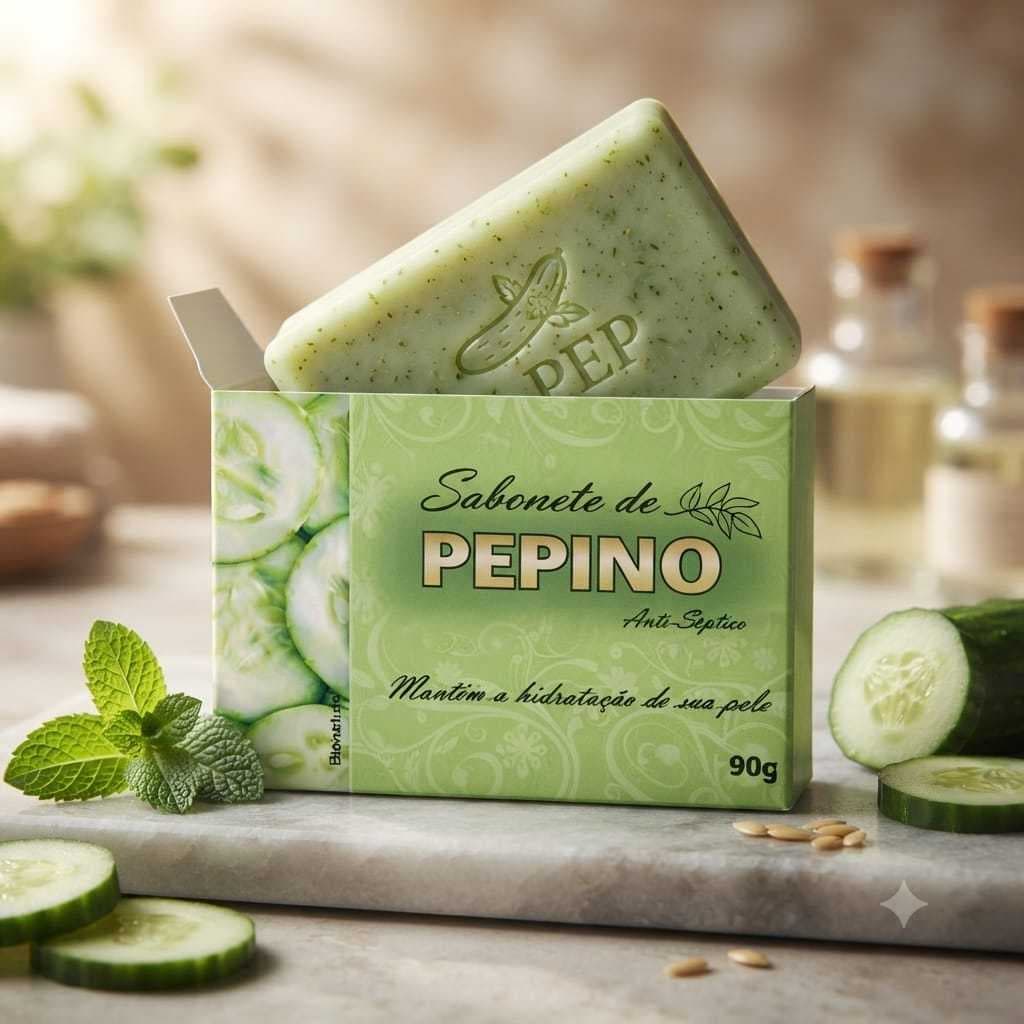 🥒 Sabonete em Barra de Pepino (90g) Bionature