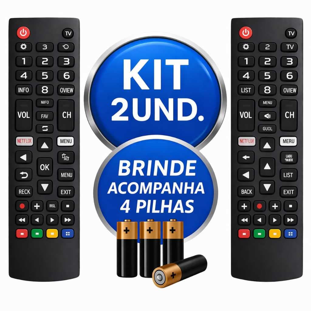 Kit Controle Remoto LG Smart TV Compatível LCD LED HDTV UHD OLED 3D 4K