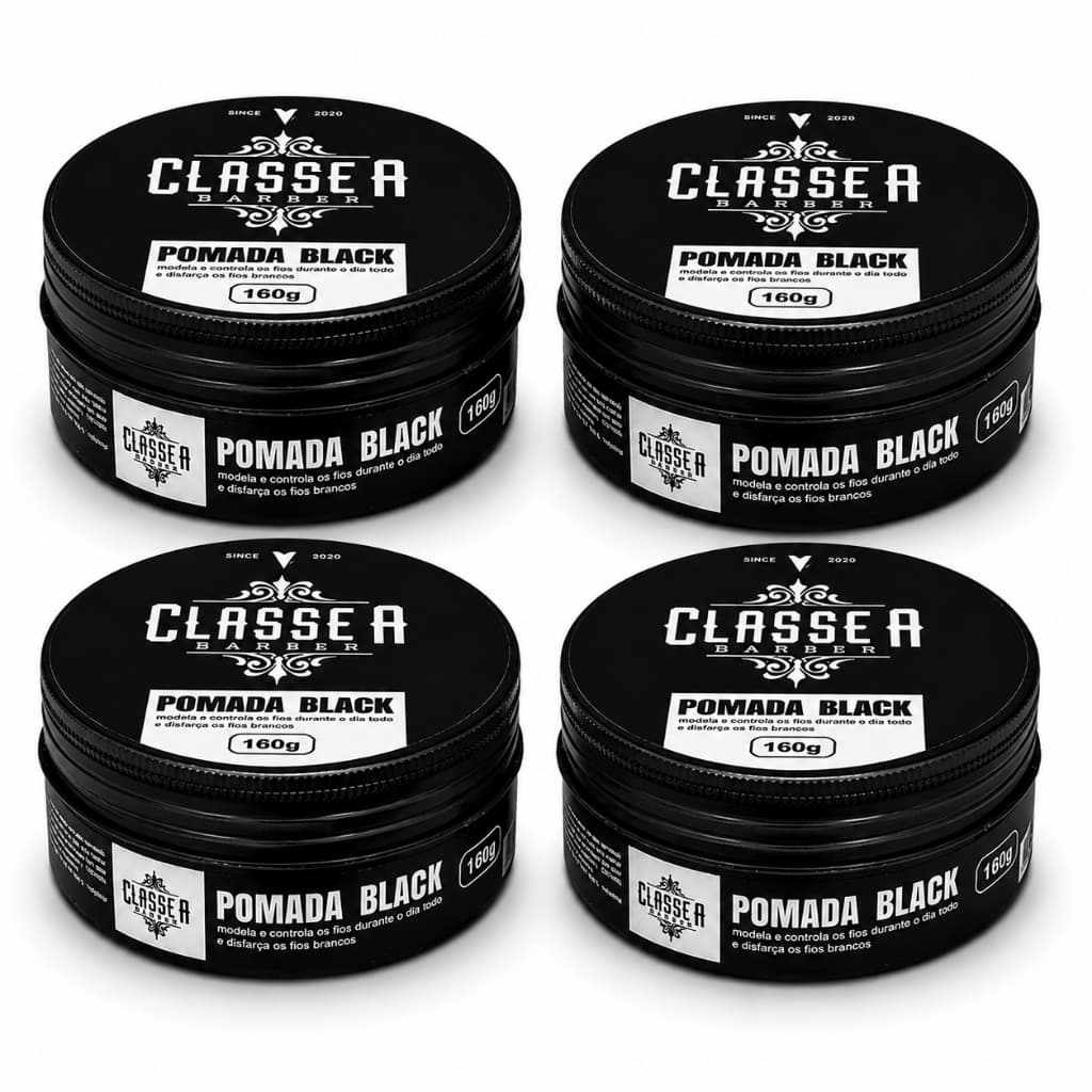 POMADA MODELADORA EFEITO BLACK PIGMENTA FIOS DE PRETO 160G - 4 UN - CLASSE A