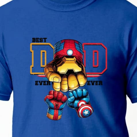 Camiseta Algodão Homem Aranha Capitão América Homem Ferro Papai Pai Presente