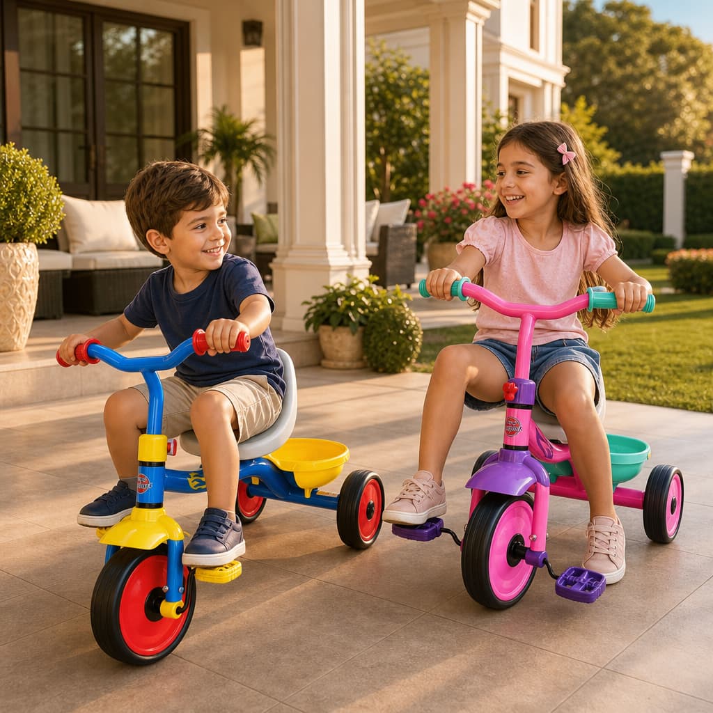 Triciclo Infantil Cores Design Seguro Confortavel Resistente Diversao Ar Livre Desenvolvimento Motor Coordenacao Eq...