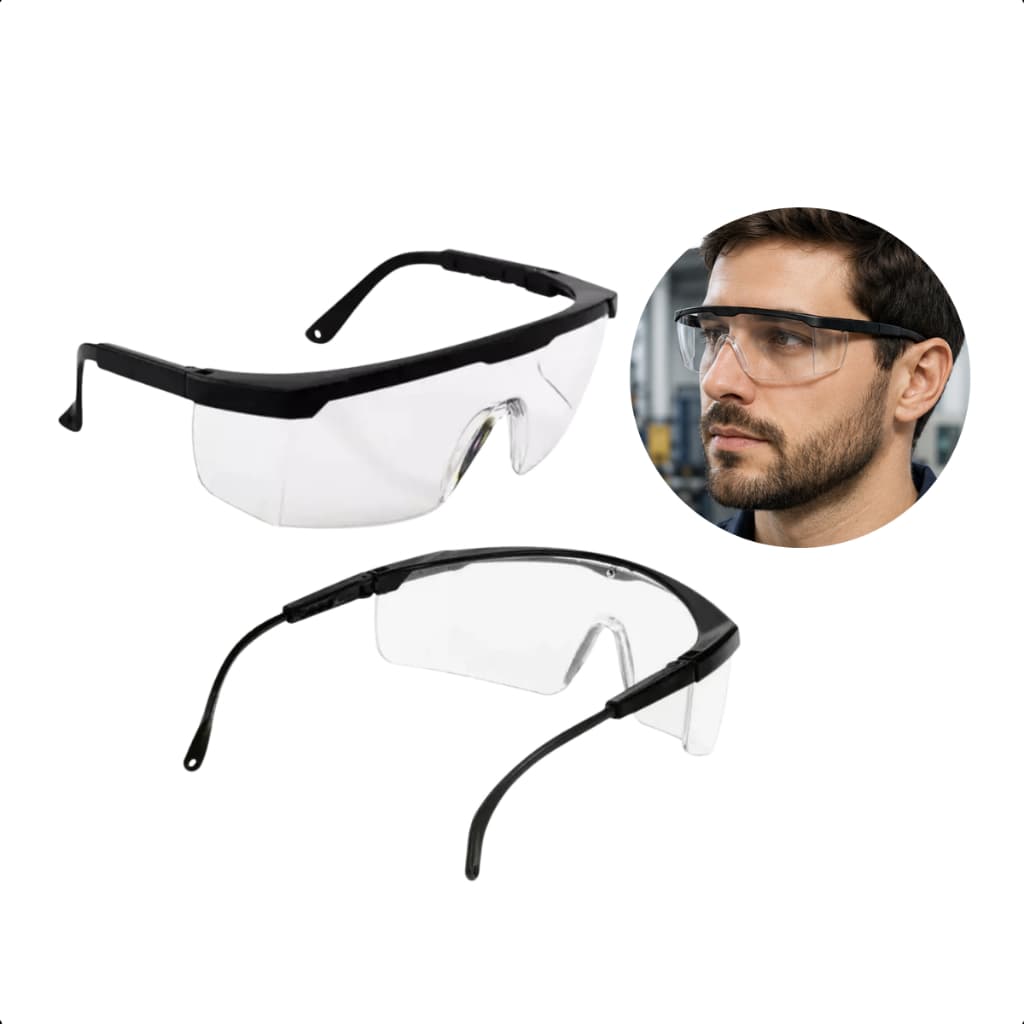 Óculos de Proteção Lateral Epi Segurança Trabalho Incolor Transparente Enfermagem Médico Supermedy