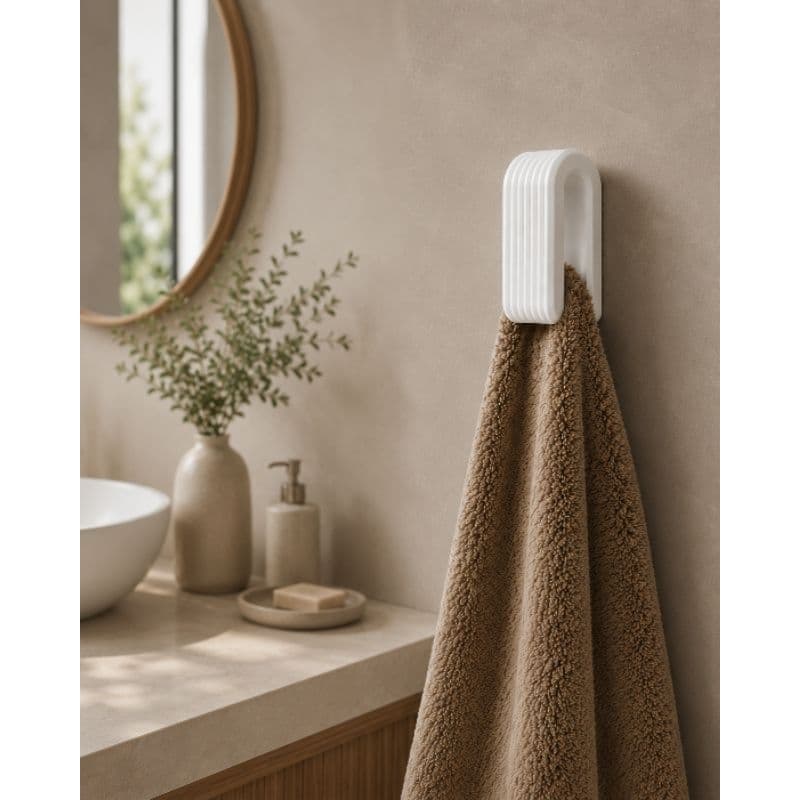 Suporte de Parede para Toalha de Mão – Organização e Elegância para seu Banheiro