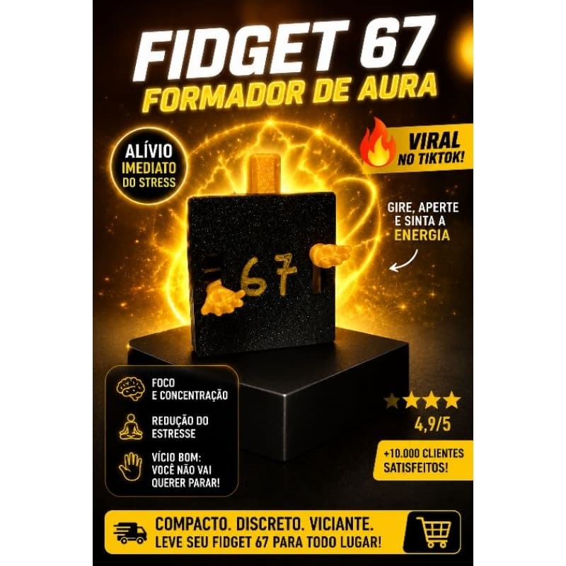 Fidget 67 Six Seven Farmador Formador de Aura Antiestresse Brinquedo Sensorial Alivia Ansiedade e Estresse Chaveiro