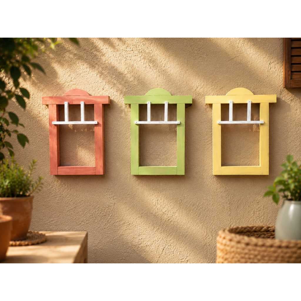 Moldura Janela Quadro de Janela mineira 3 Janelinhas 30x25