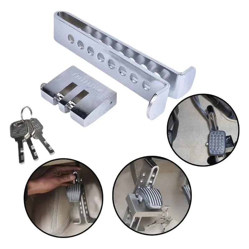 Trava Acelerador Antirroubo para Veículo Universal Inoxidável /Cadeado de Bloqueio para Pedal de Freio