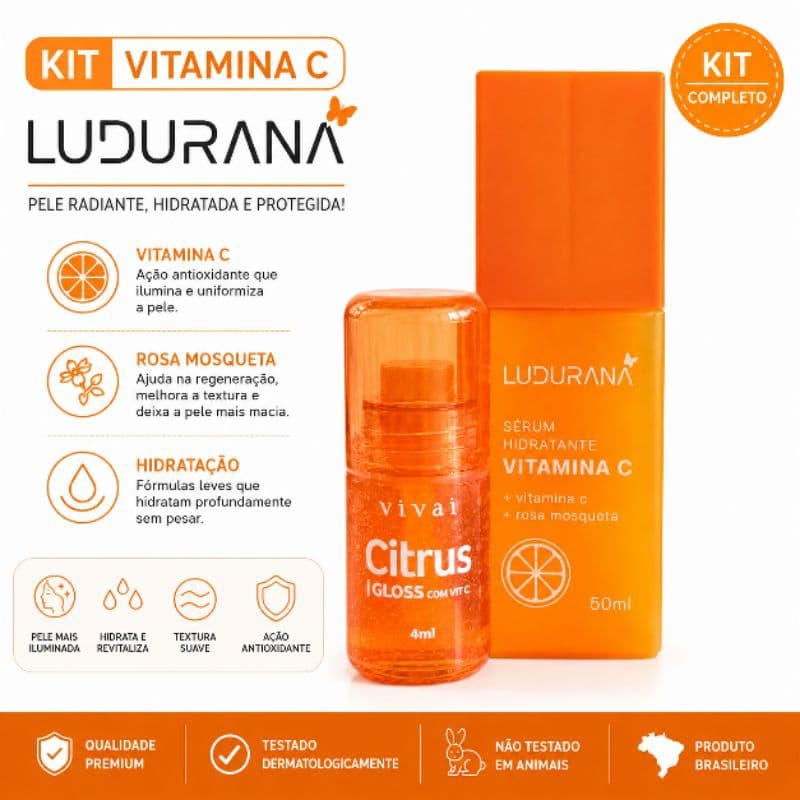 Kit Vitamina C – Sérum + Gloss Citrus com Vitamina C