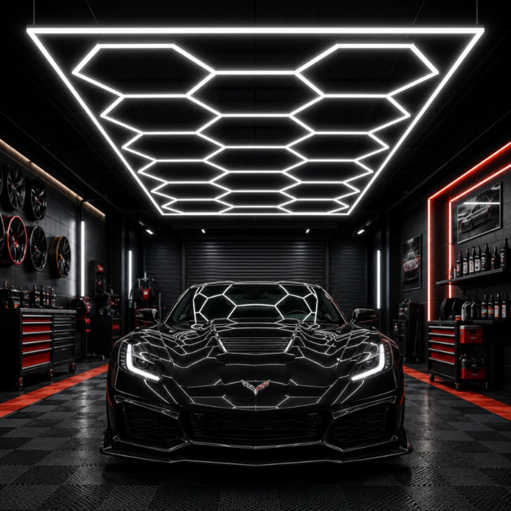 Luminária De Teto Led Colmeia Pendente Hexagonal 14 Células