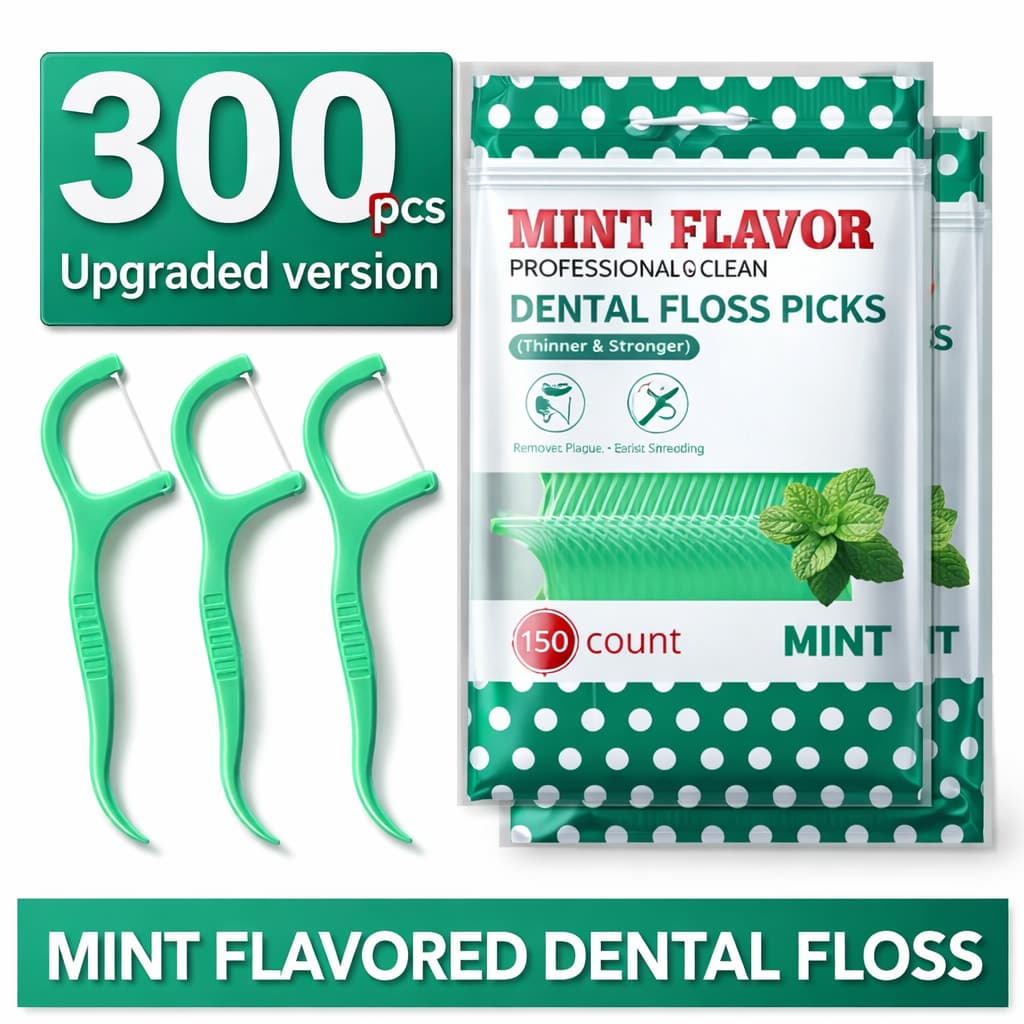 Fio Dental de menta 300pçs - palito fio dental sabor menta - Forquilha