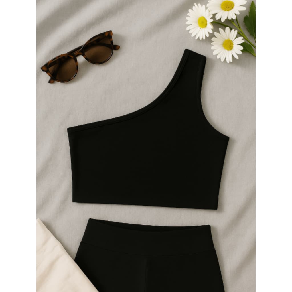 Cropped Mula Manca Top de Um Ombro Só Suplex Premium Fitness Academia Moda Fit Feminina 2026