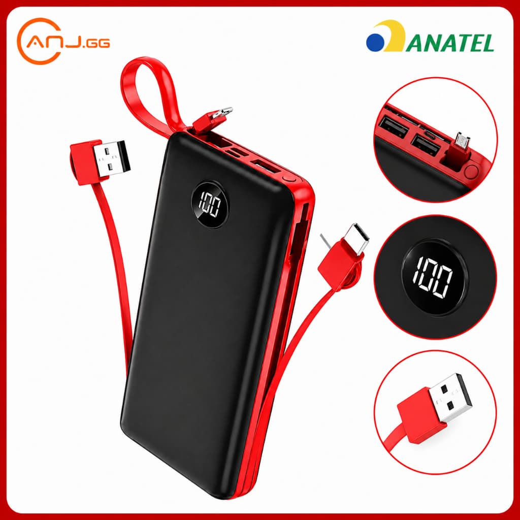 Carregador Portátil Turbo Premium Anj.gg Power Bank 20000mAh Original Universal