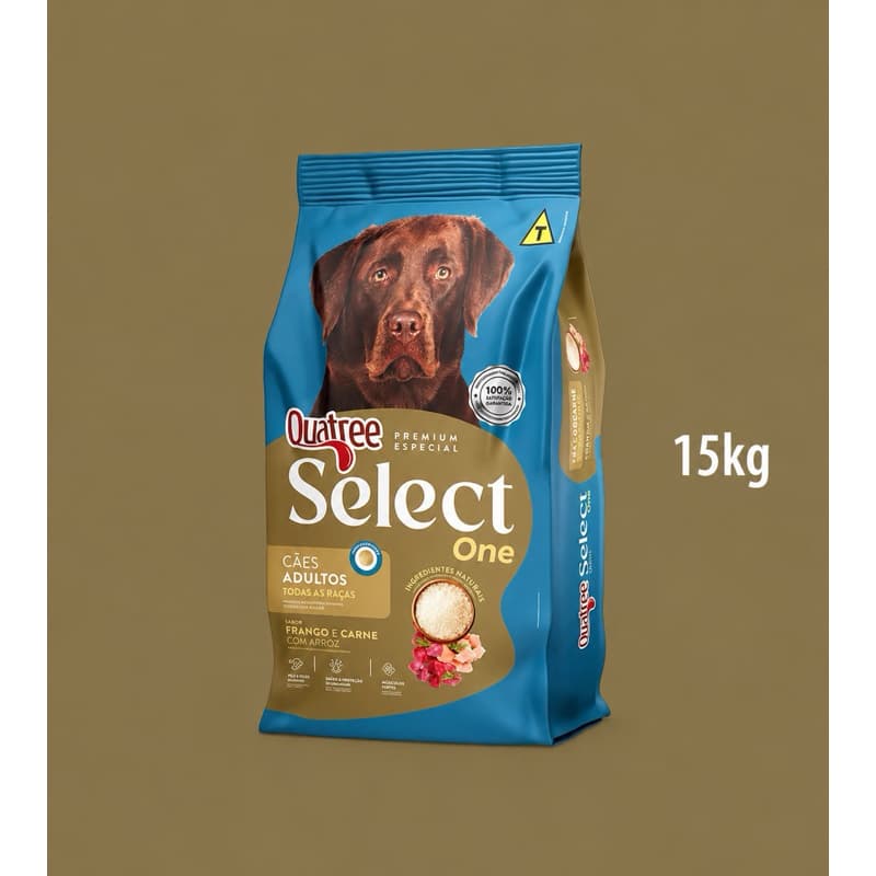 Quatree Select One Adultos Todas as Raças (frango e carne) 15kg