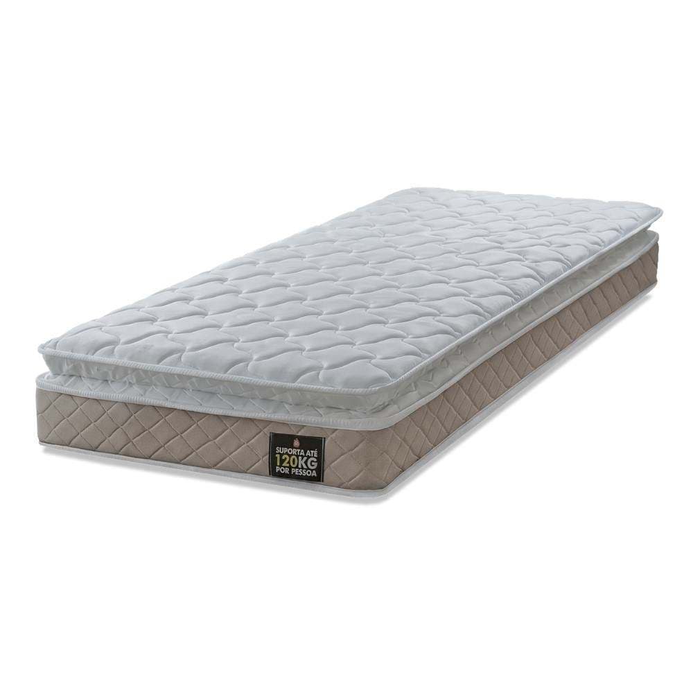 Colchão Solteiro Espuma D33 Pillow Top Millenium 88x188x19cm Bege/Branco Hellen