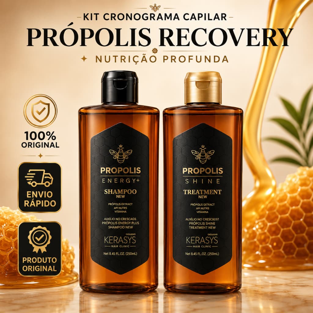 Kit Kerasys Própolis Shampoo Energy + Tratamento Shine ORIGINAL | Hidratação e brilho Intenso 180 ml