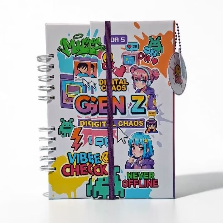 Caderno Duplo  Capa Dura A5 Gen Z Digital  Modelo Exclusivo Geek