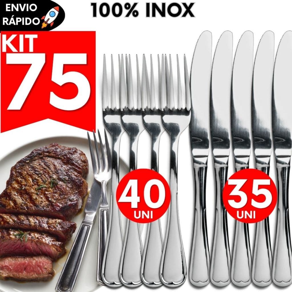 Jogo de Talher Aço Inox Talheres Padarias Restaurantes Lanchonete Buffet Bares