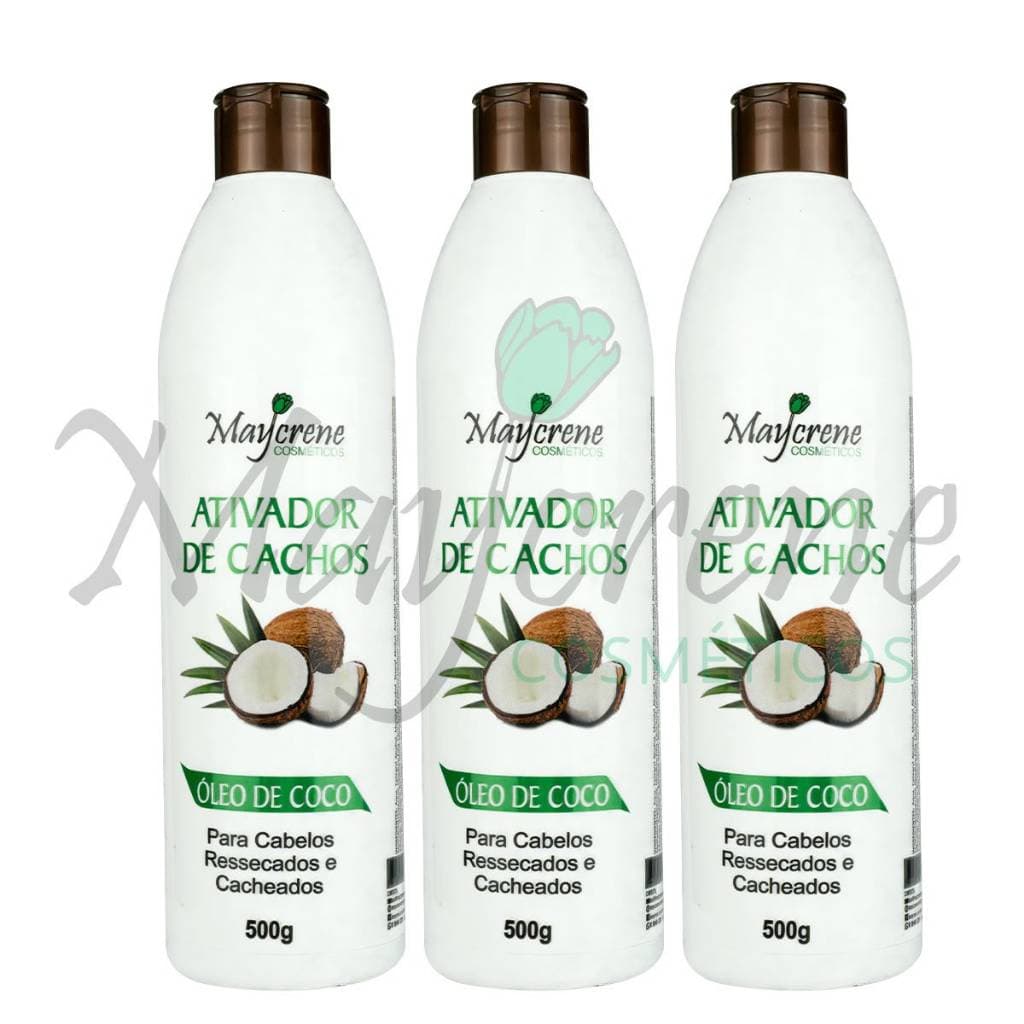 Ativador de Cachos Óleo de Coco Maycrene 500g | Para Cabelos Ondulados , Cacheados e Crespos -  Nutrição e Hidratação