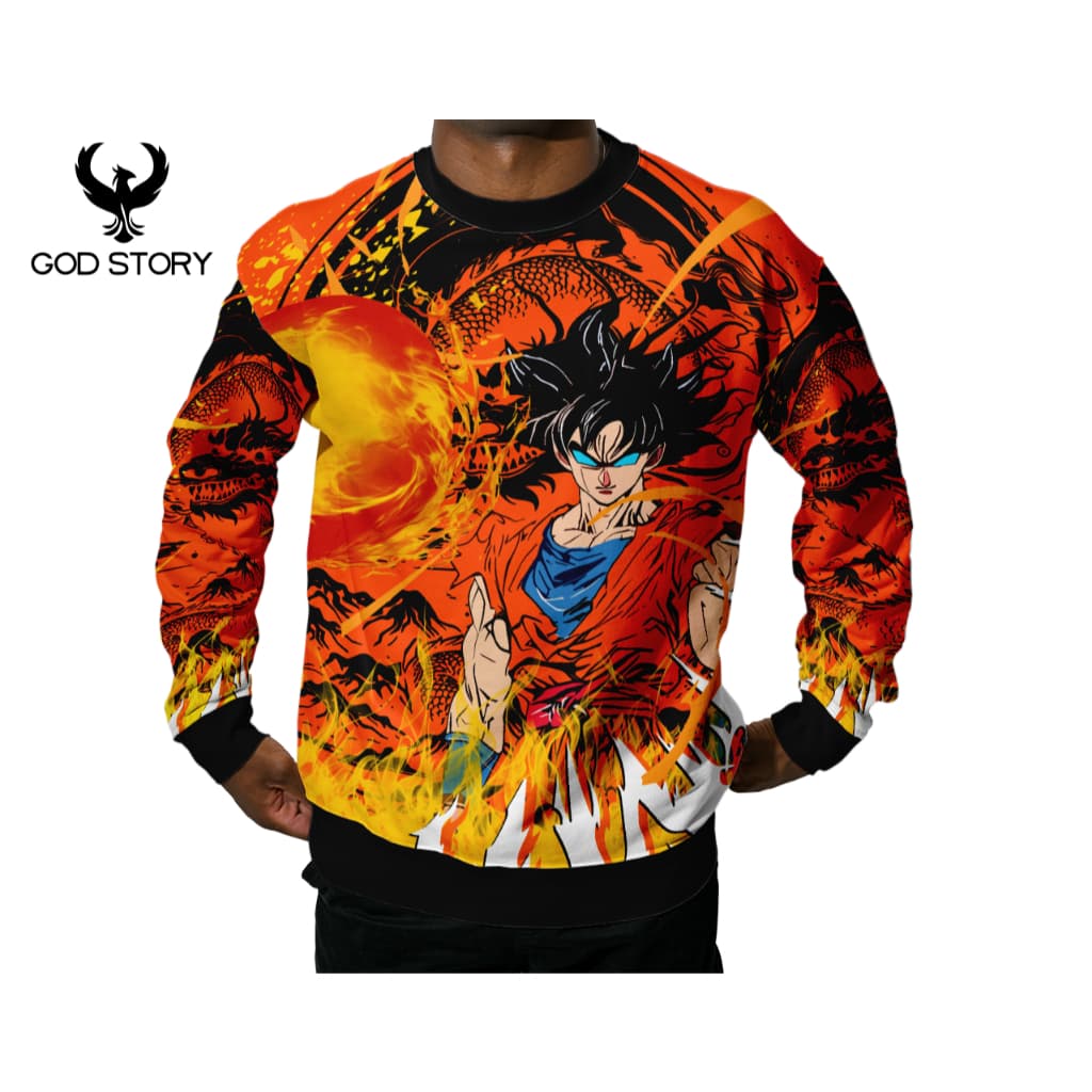 Blusa Gola Careca DRAGAN BOLL Animação Full Moletom Sublimado Personalizado Confortável e Durável