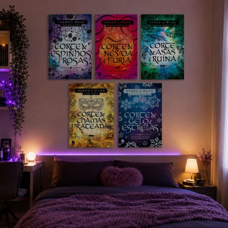 PÔSTER A4 DECORATIVO PARA PAREDES Capa Acotar Saga Literária Corte de Espinhos e Rosas Sarah J. Maas
