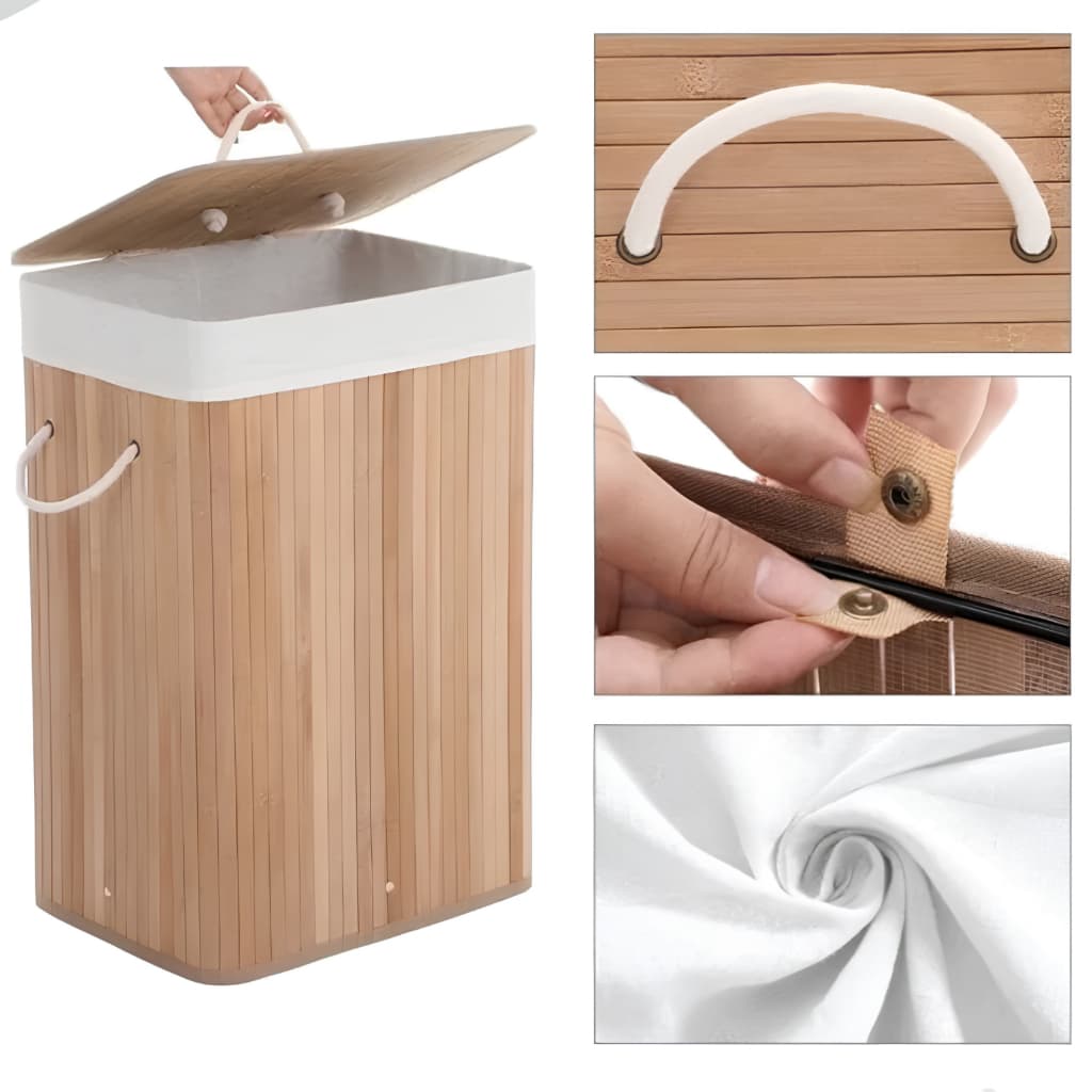 Cesto retangular Commod de Bambu 72L
