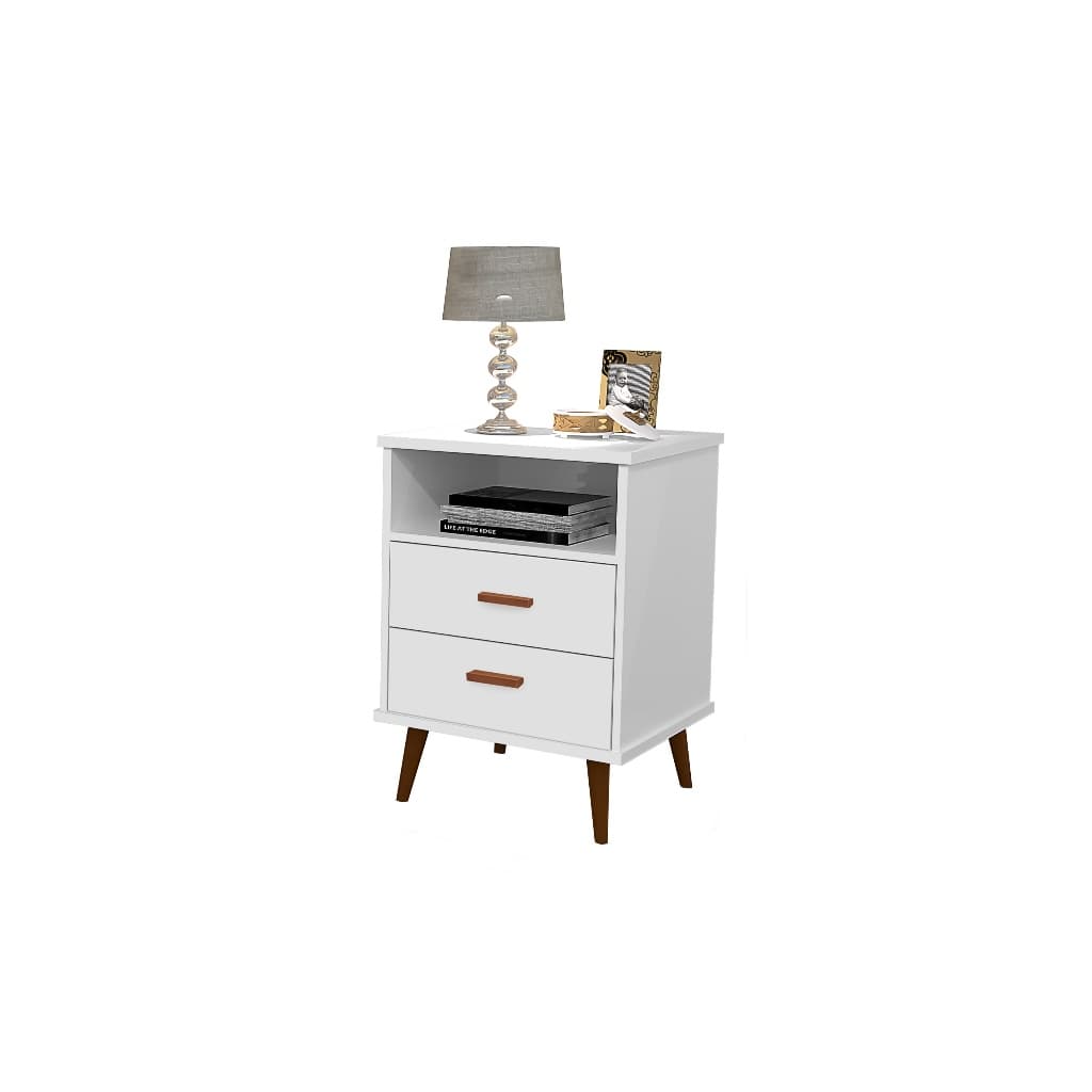 Mesa de Cabeceira Para Quarto Madri 2 Gavetas Retrô